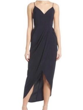 Shona Joy charcoal gray tulip dress, size 10